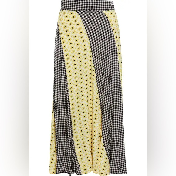 Ganni Dresses & Skirts - Ganni Paneled Printed Crepe Midi Skirt
